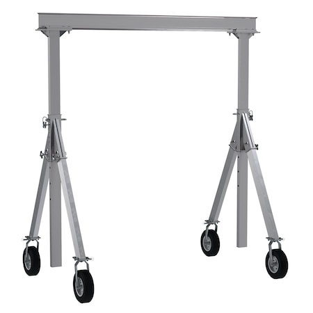 Vestil Alum Gantry Crane, Pneumatic Caster, 10x8 AHA-15-10-8-PNU